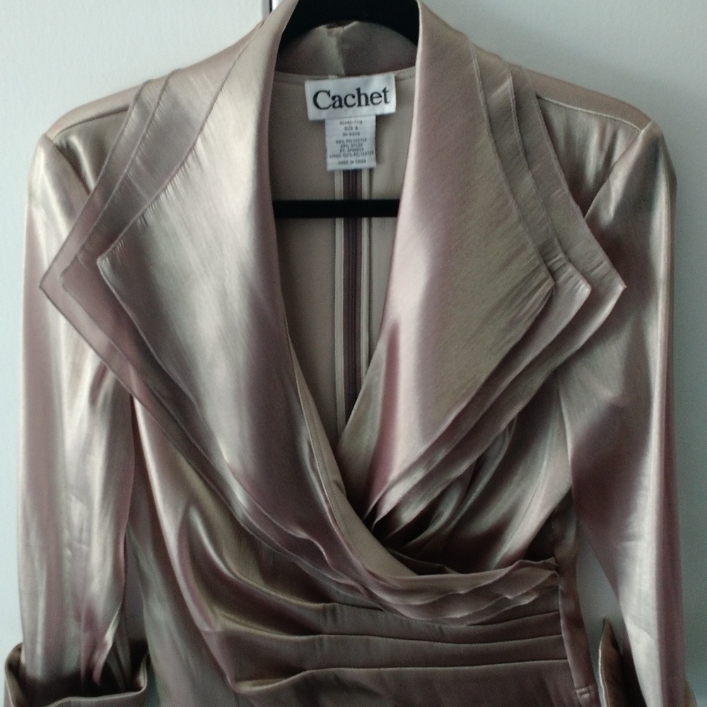 3/4 Sleeve cross front dressy blouse Size 6